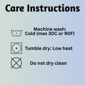 This t-shirt is machine washable with cold water and can be tumble dried on low heat. Do not dry clean.