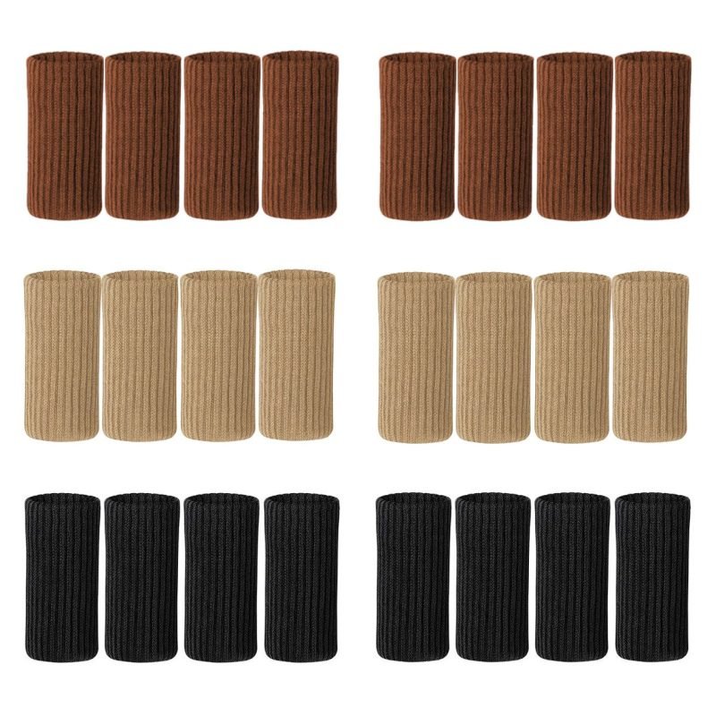 Image showing the three different colors of chair leg floor protectors available
