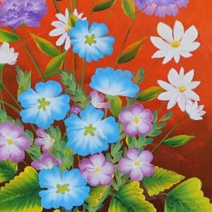 Flower Pot Acrylic Painting Close Up