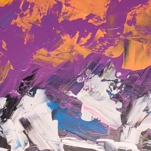 Exuberant original modern acrylic painting close-up