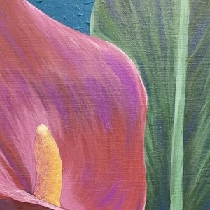 Calla Lilies large original acrylic painting close-up 1