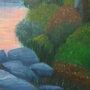 Stormy Skies Algonquin Original Oil Painting close-up 2