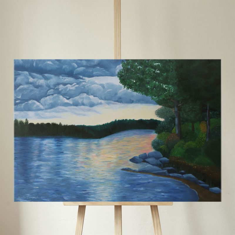 Stormy Skies Algonquin stormy Original Oil Painting on easel