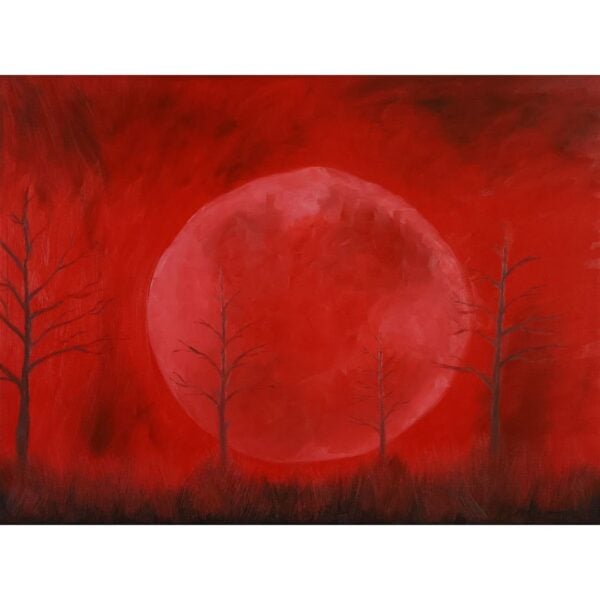 Crimson Moon Original Oil Painting Crimson Moon Original Oil Painting
