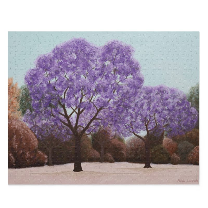 Serene Jacaranda Park Puzzle - 500-piece Glossy Finish Jigsaw - Image 2