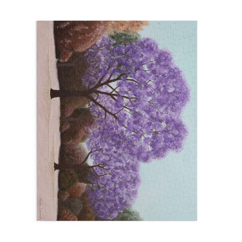 Serene Jacaranda Park Puzzle - 500-piece Glossy Finish Jigsaw - Image 4