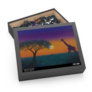African Sunset Giraffe Puzzle - 500-Piece African Safari Jigsaw