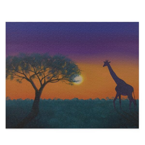 Giraffe Sunset Jigsaw Puzzle - 500 Piece