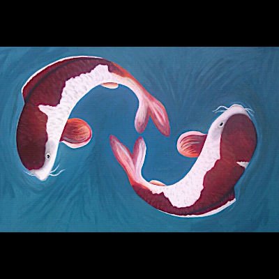 Yin Yang Koi painting