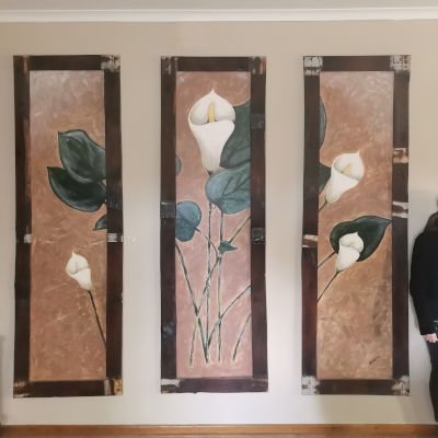 Oversized flowers painting set of 3