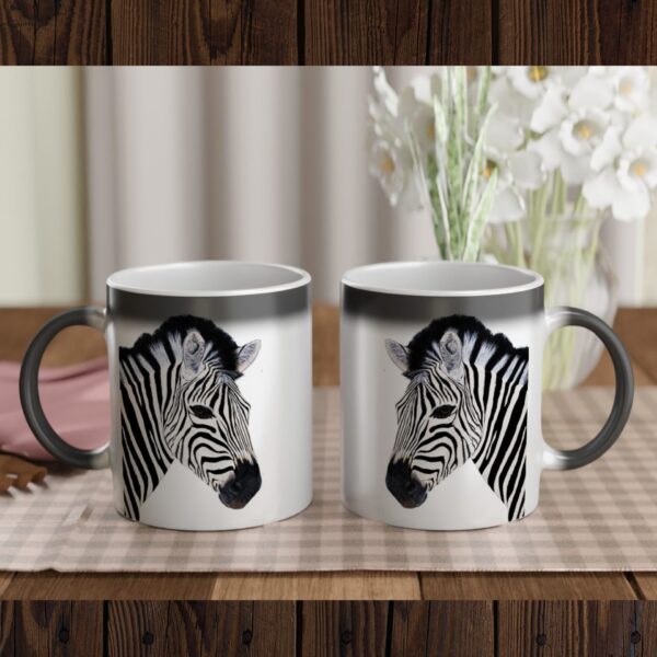 Zebra painting on heat sensative magic mugs Zebra painting on heat sensative magic mugs