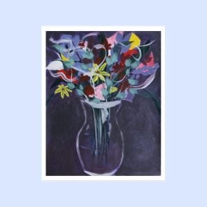 Modern Abstract Floral Painting “Sprouting Wake” | Original Art By Nanda | 20x16″ Acrylic On Canvas – Vibrant