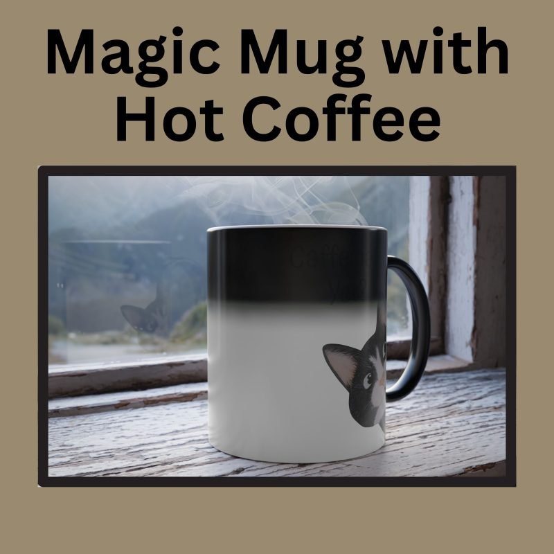 Magic Colour Changing Mug with Cat Print | Personalized Heat Reveal Coffee Cup Gift with Custom Text and Cute Brown Kitty Cat Design - Image 5