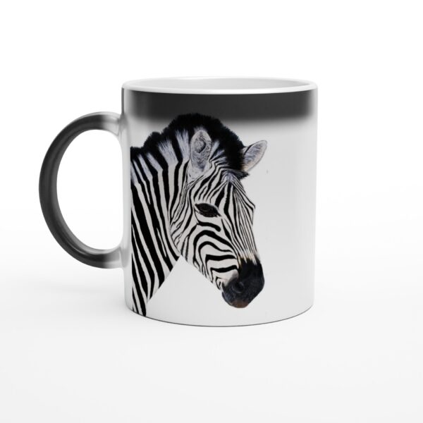 Zebra painting on heat sensative magic mugs