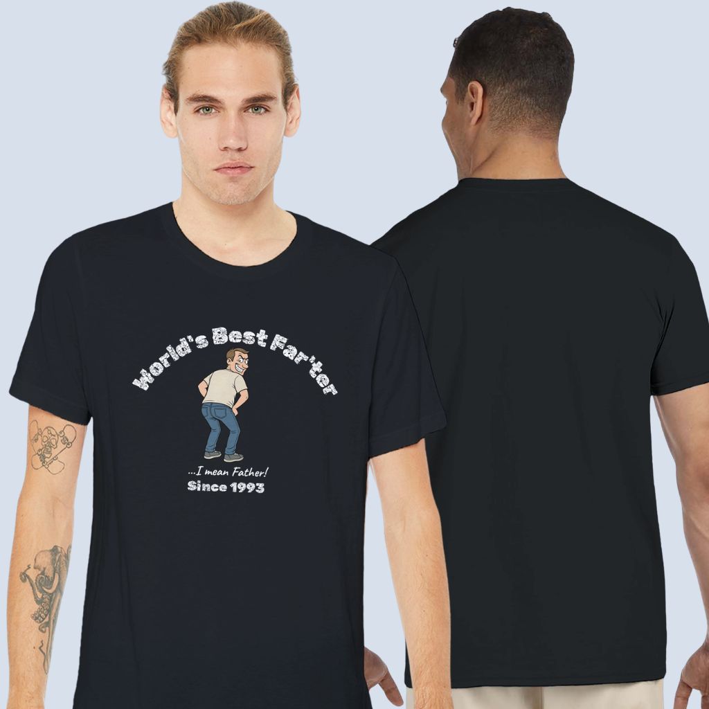Worlds Best Farter Tshirt Front & Back View