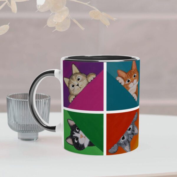 Four Cats Black Coffee Mug
