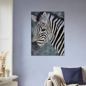 Zebra canvas print in Living room