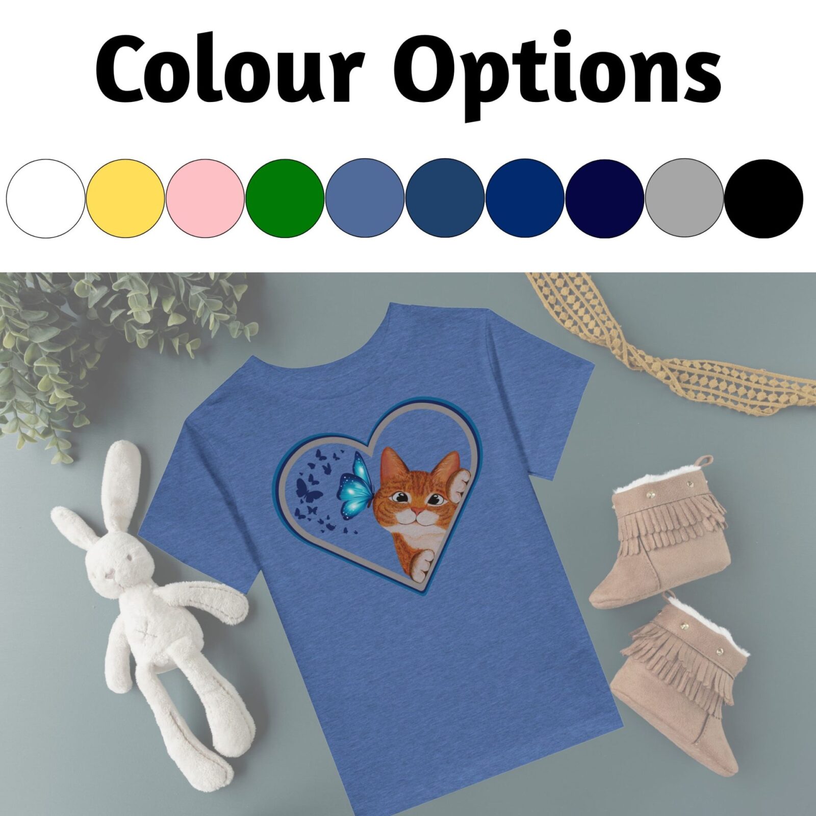 There are 10 colour options for this t-shirt design, such as white, yellow, pink, Kelly, Columbia blue, heather navy, royal, navy, heather and black.