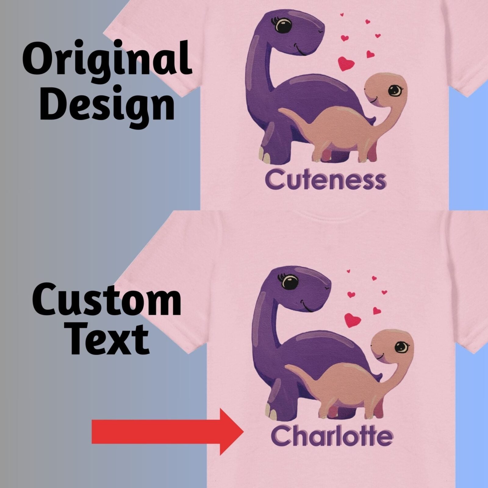 It is optional to add personalized text on the t-shirt.