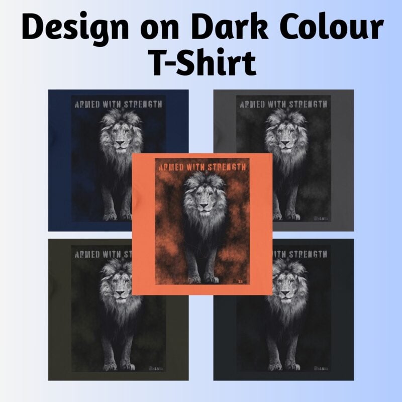 Armed with Strength Lion Graphic T-Shirt | Unisex Faith Fashion Tee - Image 4