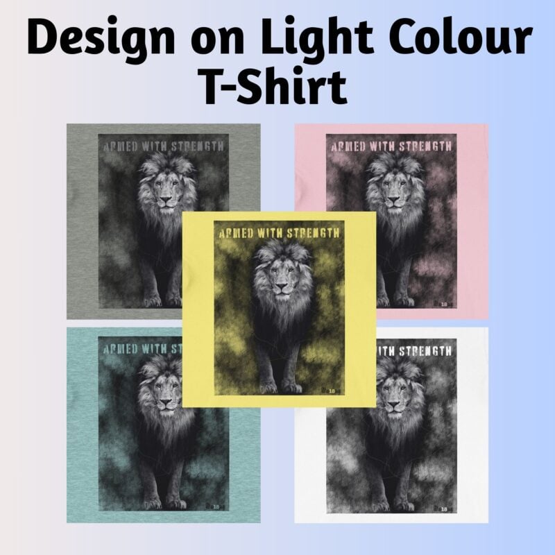 Armed with Strength Lion Graphic T-Shirt | Unisex Faith Fashion Tee - Image 5