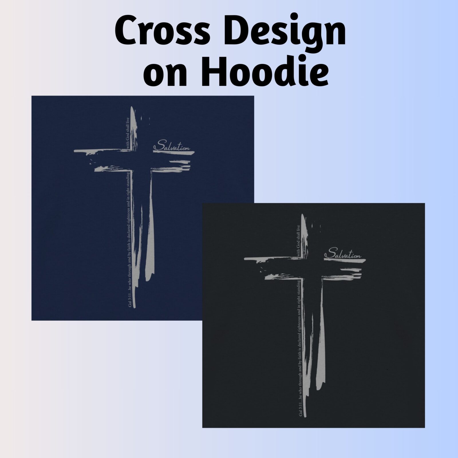 Men’s Christian Full Zip Hoodie – Salvation Cross Design