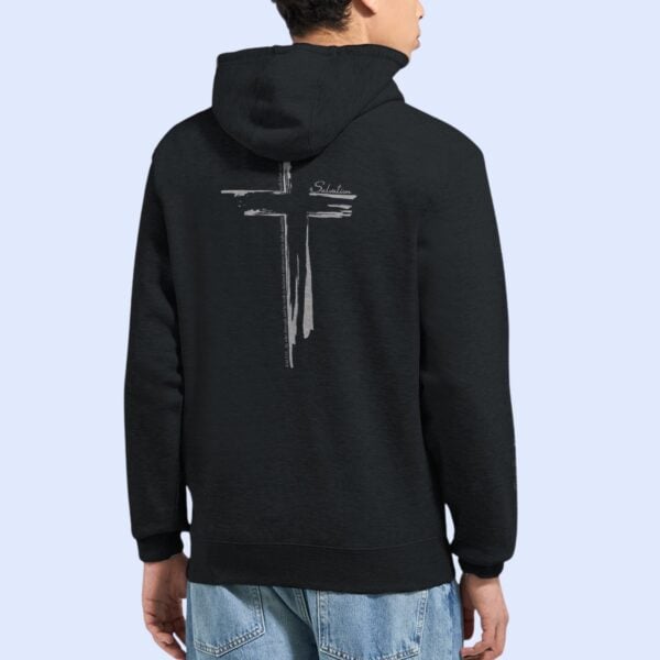 Salvation Cross Zip Hoodie Black Back