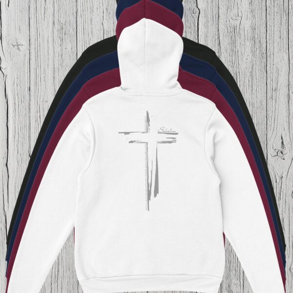 4 Colours of Salvation Cross Pullover Hoodie There are 4 colour options for the pullover hoodie: black, navy, maroon and white.