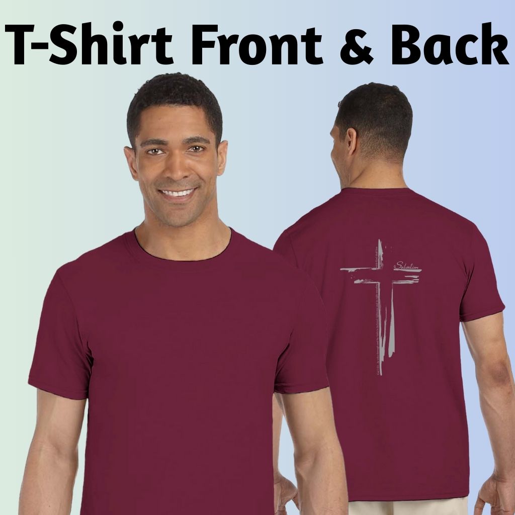 Front & Back View For Salvation Cross Tshirt