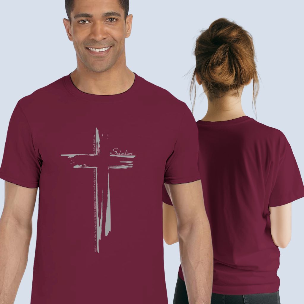Salvation Cross Christian Mans Tee