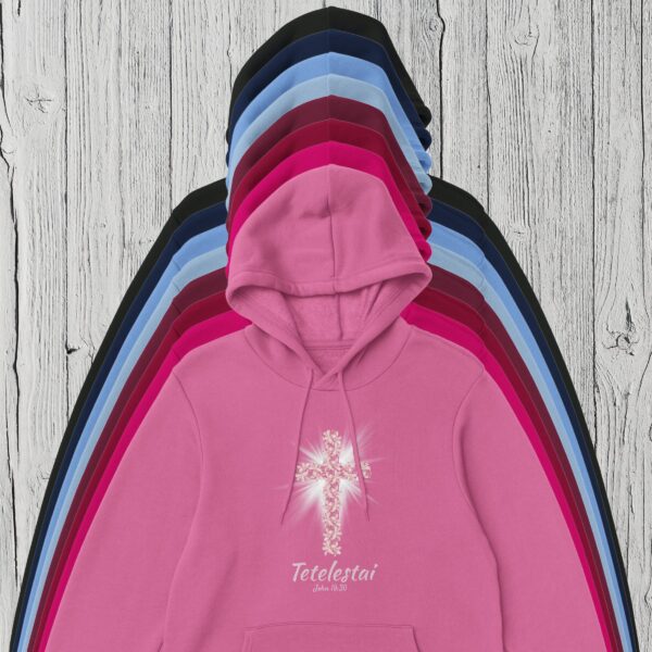 8 Colours Lily Cross Pullover Hoodie (2) There are 8 colour options for the pullover hoodie: black, navy, Carolina blue, light blue, maroon, Cardinal red, heliconia pink and Azalea pink.
