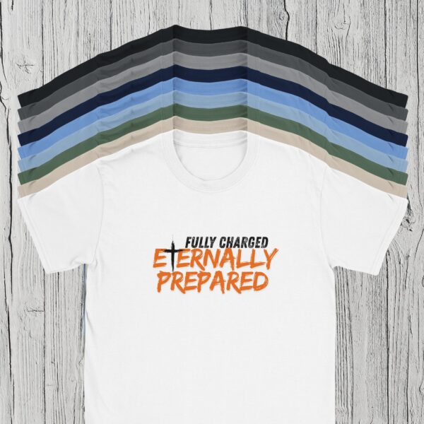 9 Colours Charged Eternally Tshirt There are 9 colour options for the t-shirt: black, charcoal, Rs sport grey, navy, Carolina blue, light blue, military green, sand and white.