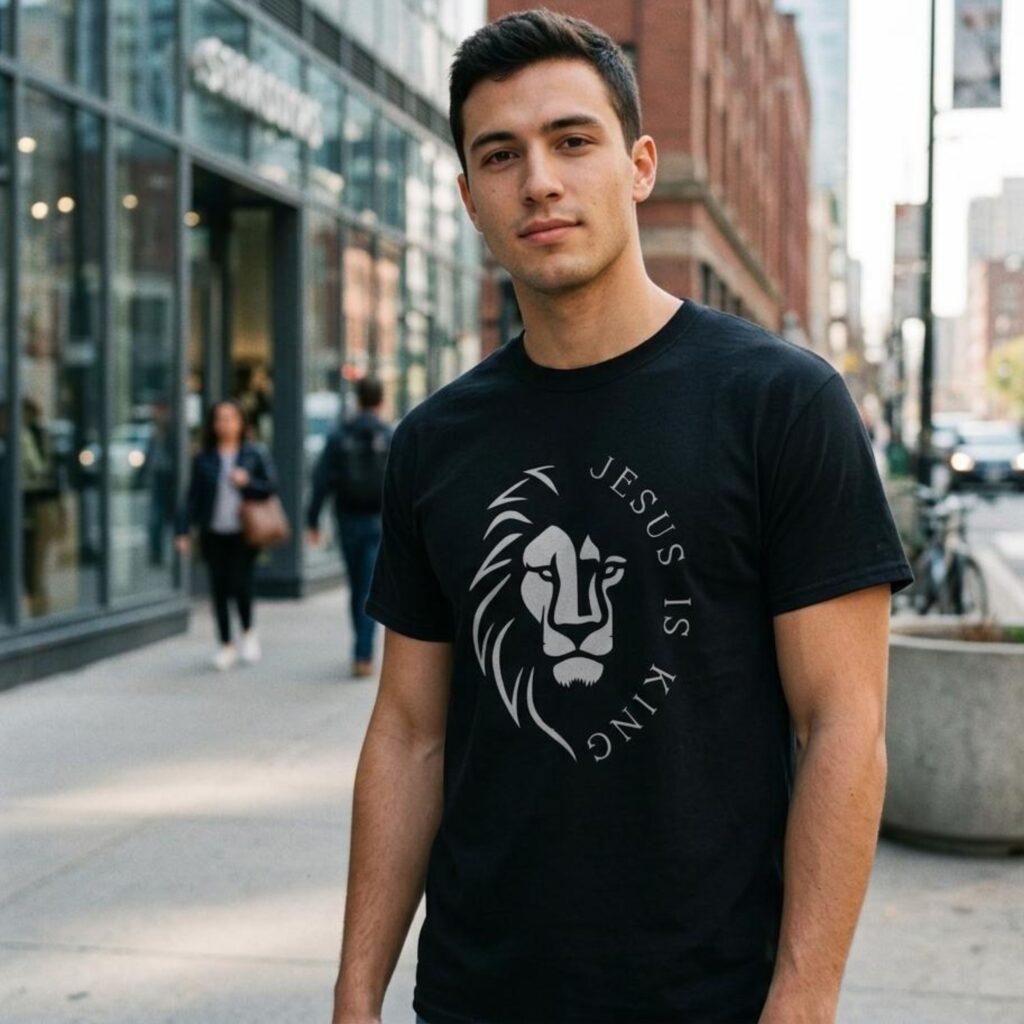 Jesus King Lion Tshirt Man urban