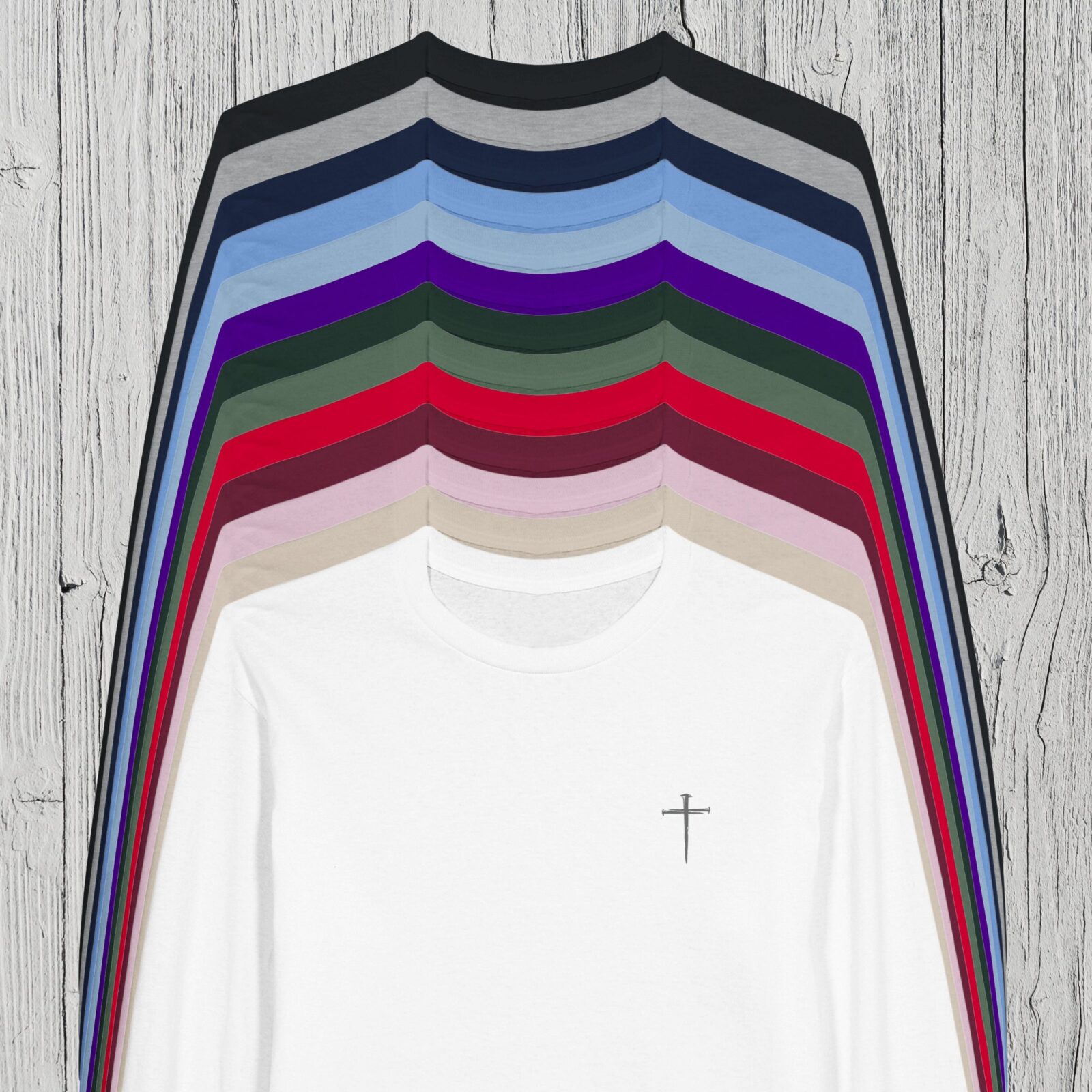 Christian Long Sleeve Shirt - Unisex - Nail Cross Faith-Based Apparel - Image 3