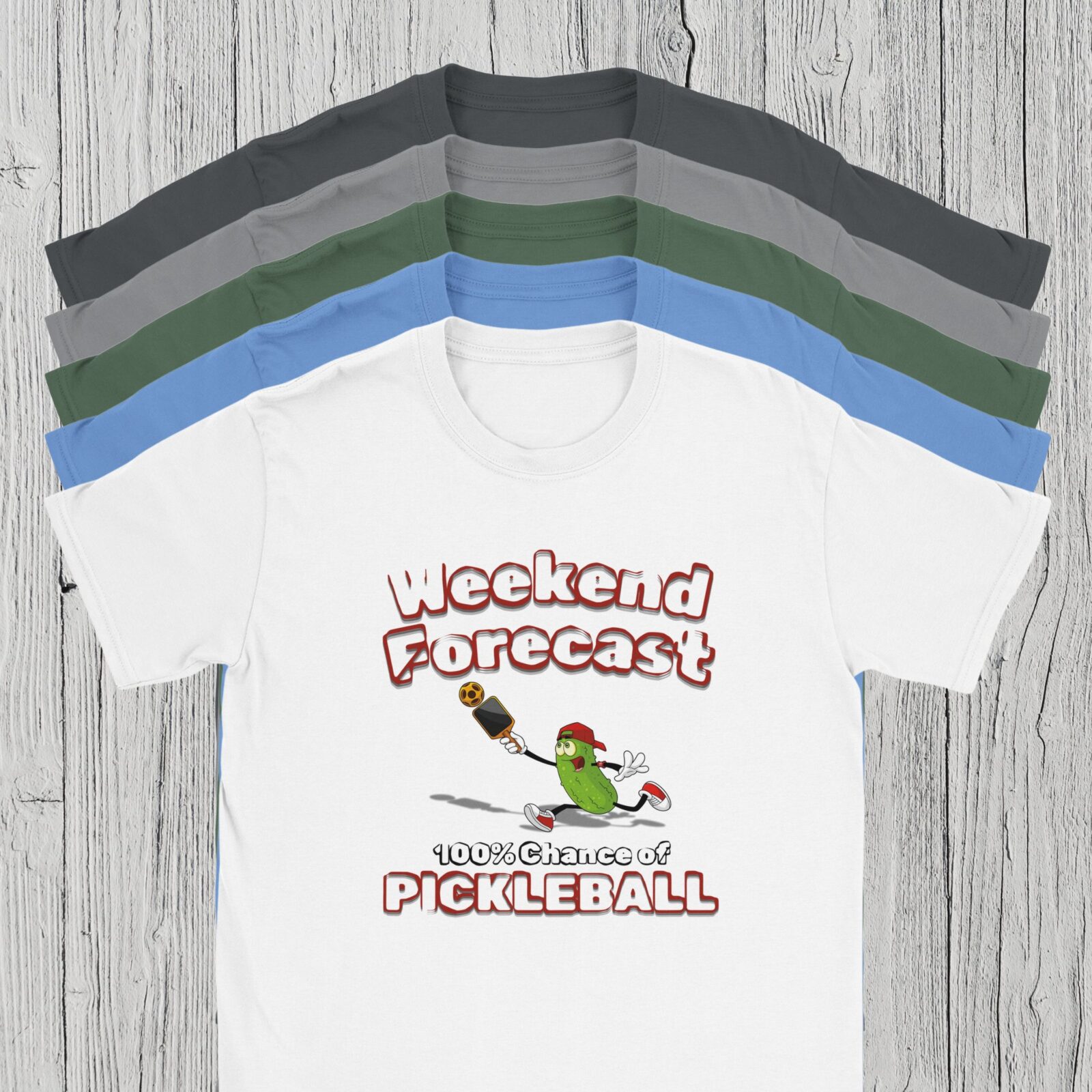 There are 5 colour options for the t-shirt: charcoal, Rs sport grey, military green, Carolina blue and white.