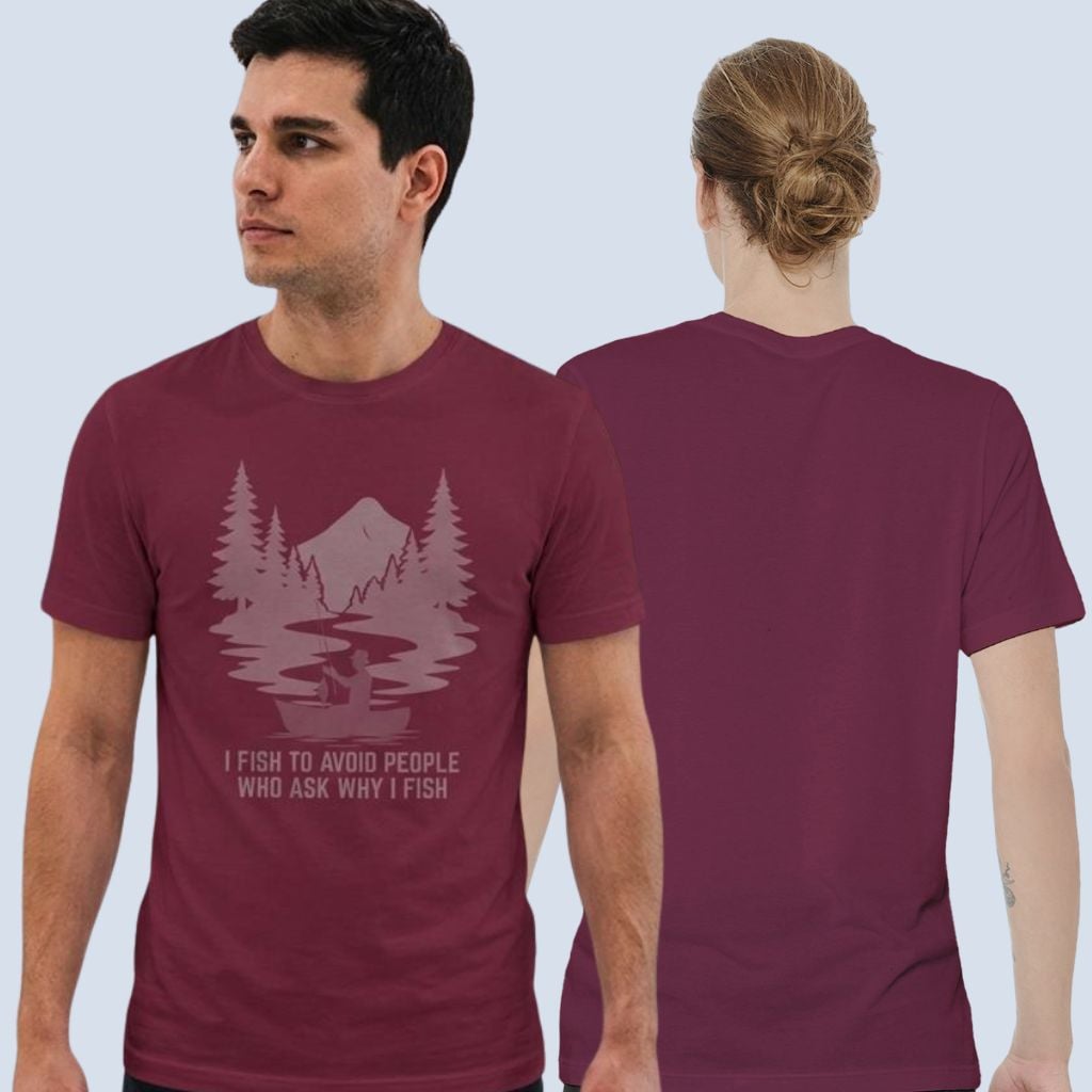 Front and back view of the t-shirt. The design is printed on the front of the t-shirt only.