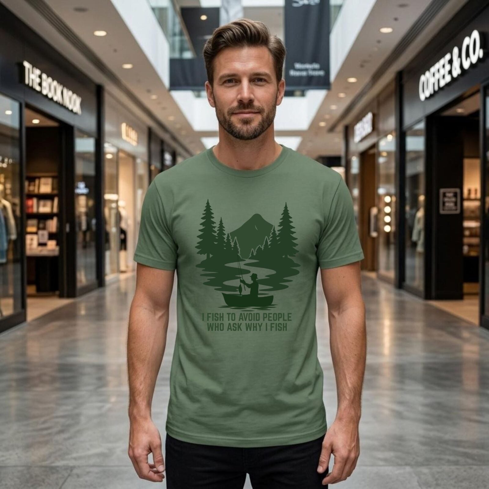 Fish to Avoid Tshirt Man in mall