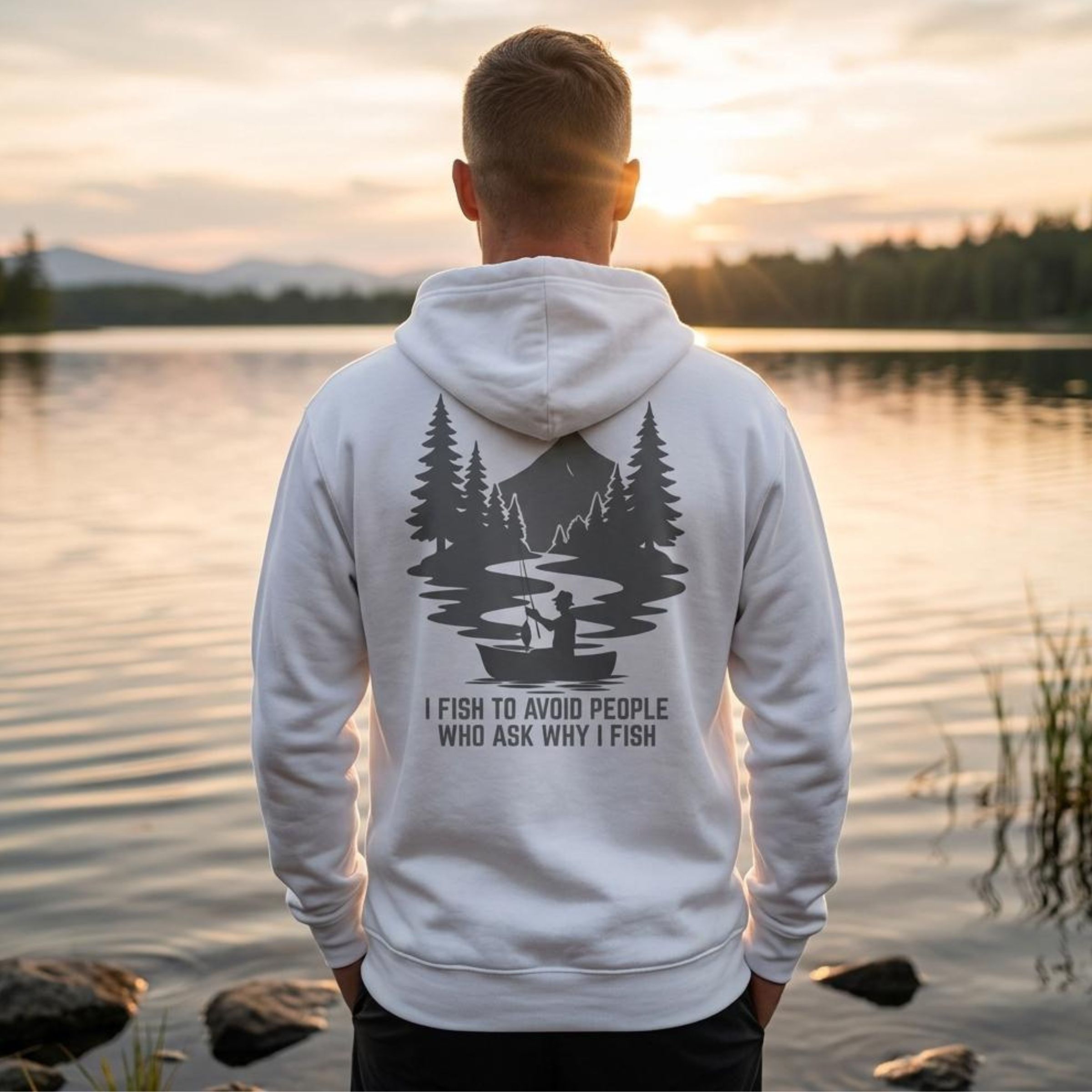 Fishing Zip Hoodie – Men – I Fish to Avoid People Who Ask Why I Fish
