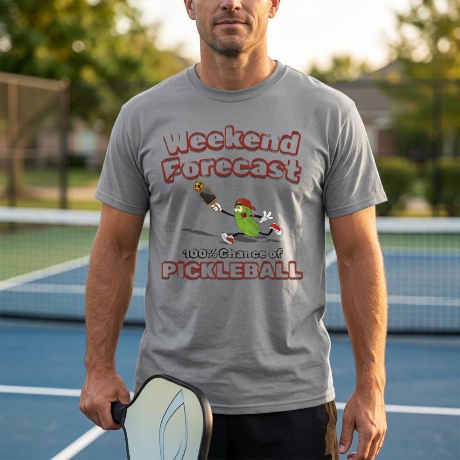Funny Pickleball T-Shirt for Men | Weekend Forecast Pickleball Shirt - Image 2