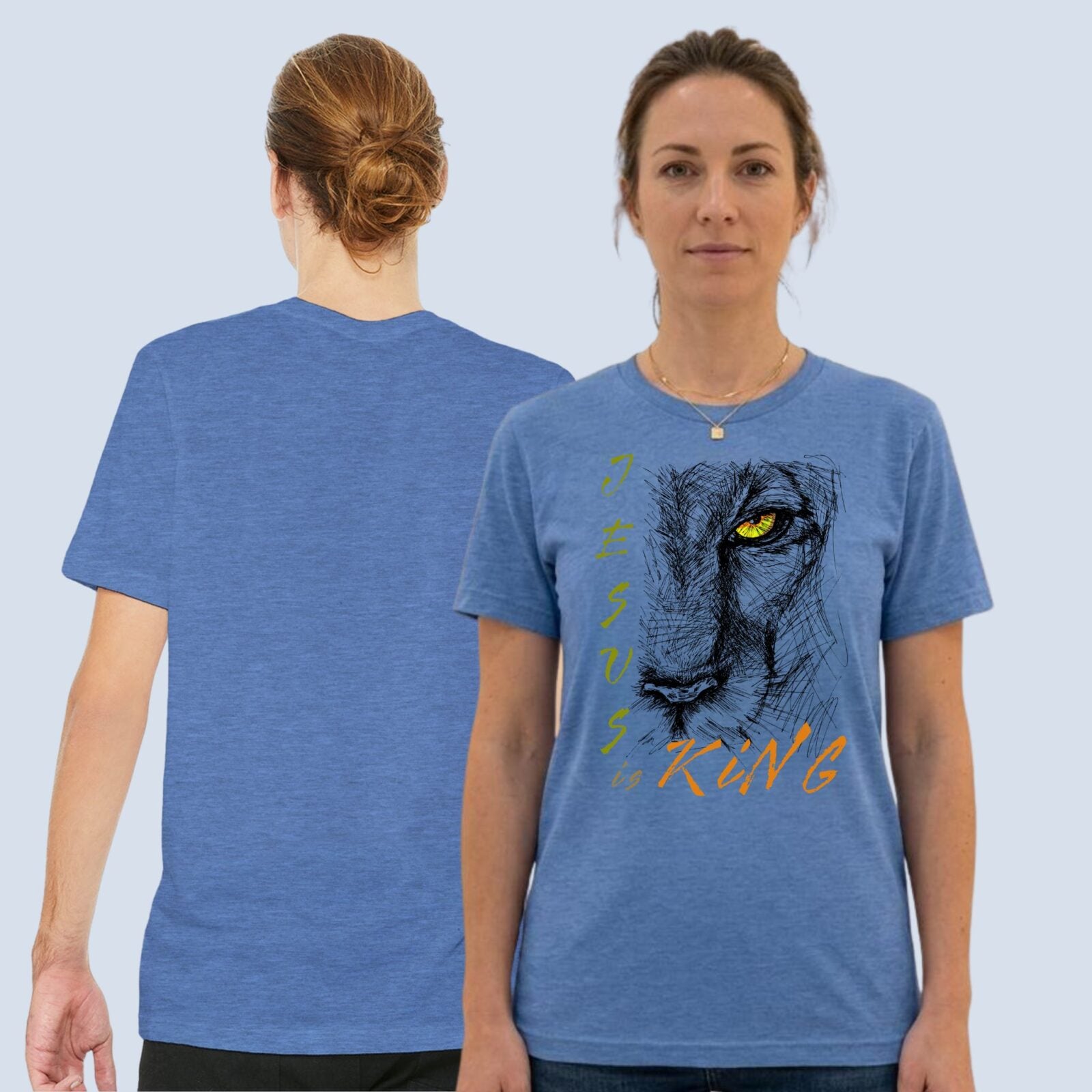 Jesus is King Tshirt Front & Back Couple