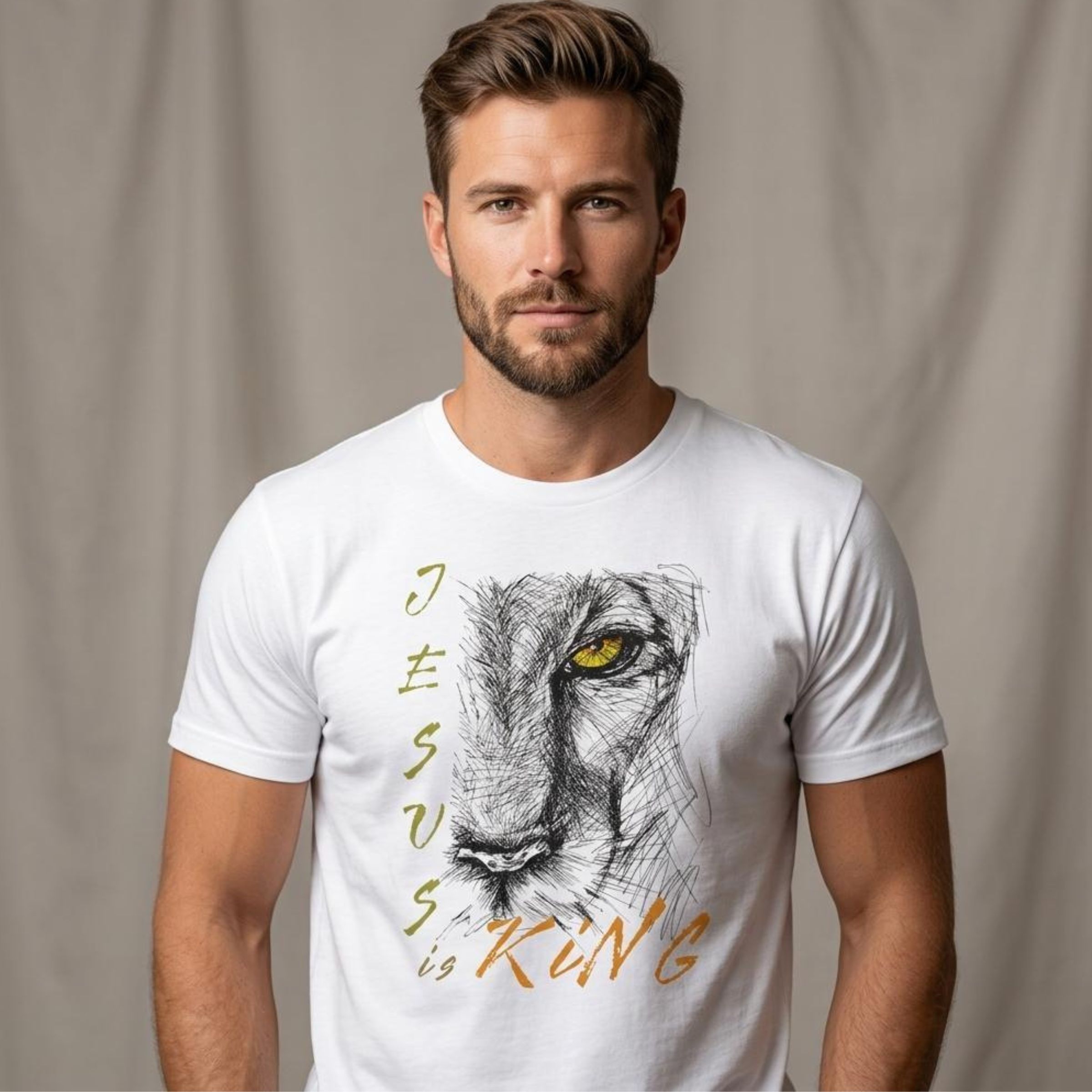 Christian Tee – Unisex – Jesus Is King Lion